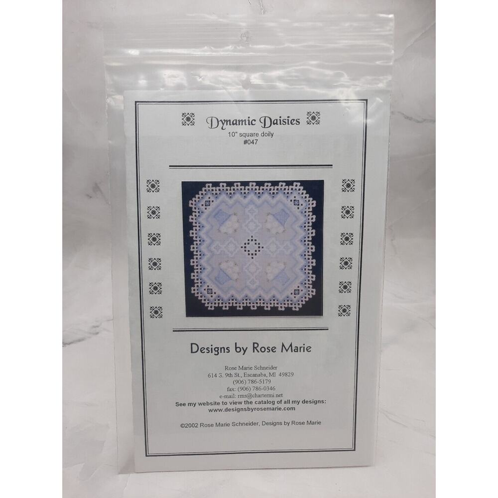 Vintage Designs By Rose Marie Dynamic Daisies Hardanger Doily Pattern 10 Inch